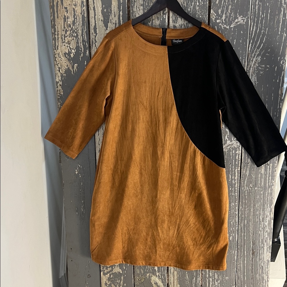 Toofan Color block Tan Brown and Black Dress Size XL